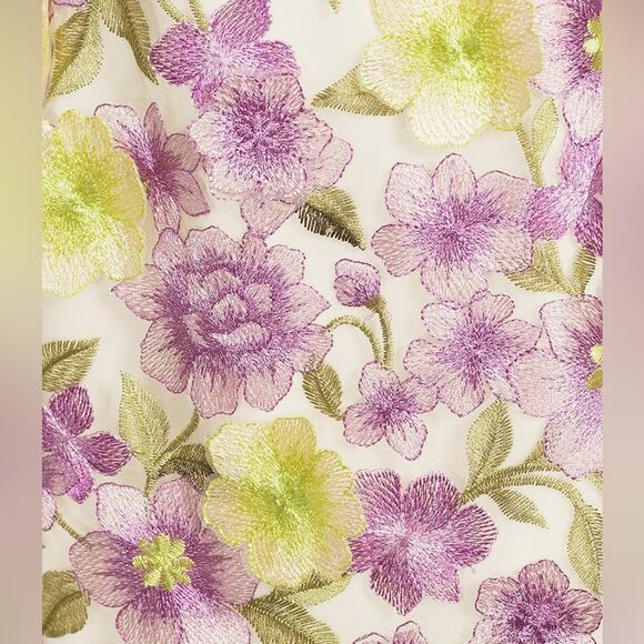 Muse by Marchesa Meadow Floral Embroidered Halter Dress Size 10 - Picture 3 of 5